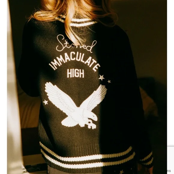 COPY - BNWT 1969 Stoned Immaculate High black Cardigan sweater w white accents …